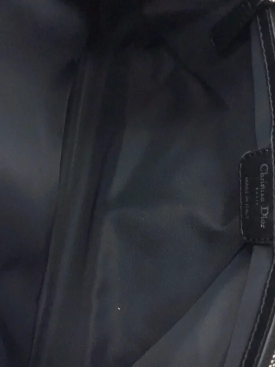 Authentic Christian Dior Cannage Turnlock Black Nylon Chain Handbag W/DB/Charm - Picture 13 of 14